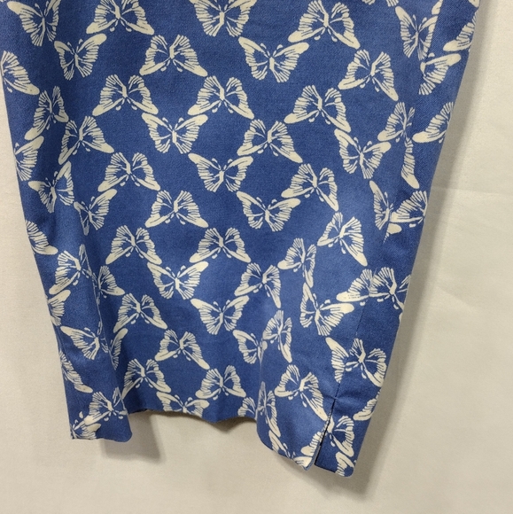 NWOT Talbots The Perfect Crop Butterfly Pants Womens 16P Blue Boho Retro Artsy - Picture 5 of 9